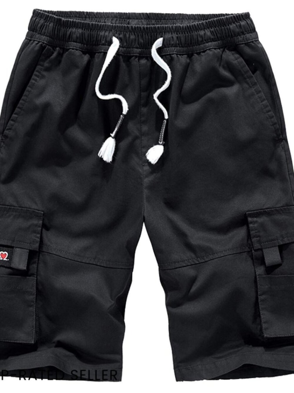 Cotton Cargo Shorts Elastic Waist Multi-Pocket Bermuda Casual Outdoor Hiking